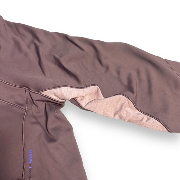 Lululemon Athletics TOPS TECH fleece Hiking Brown Cropped Quarter Zip Sz 10 - Picture 3 of 11